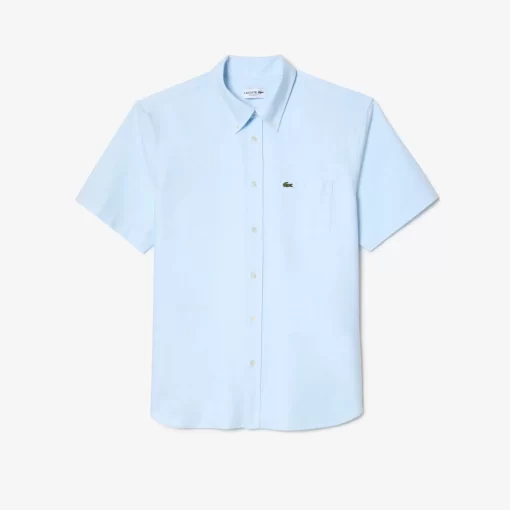 Lacoste Shirts-Regular Fit Short Sleeved Oxford Shirt