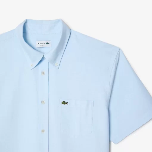 Lacoste Shirts-Regular Fit Short Sleeved Oxford Shirt