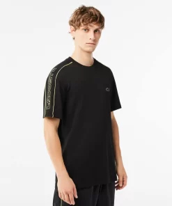 Lacoste T-Shirts-Regular Fit Technical Pique Print T-Shirt