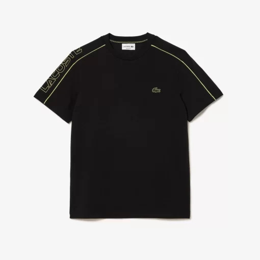 Lacoste T-Shirts-Regular Fit Technical Pique Print T-Shirt