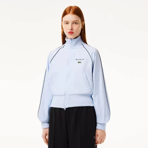 Lacoste Jackets & Coats-Relaxed Fit Diamond Taffeta Track Jacket