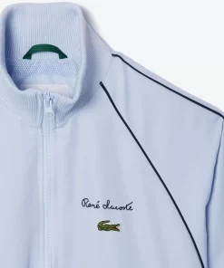 Lacoste Jackets & Coats-Relaxed Fit Diamond Taffeta Track Jacket