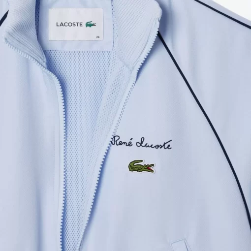 Lacoste Jackets & Coats-Relaxed Fit Diamond Taffeta Track Jacket