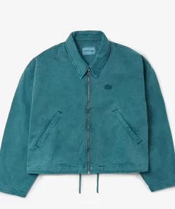 Lacoste Jackets & Coats-Relaxed Fit Natural Dyed Denim Jacket