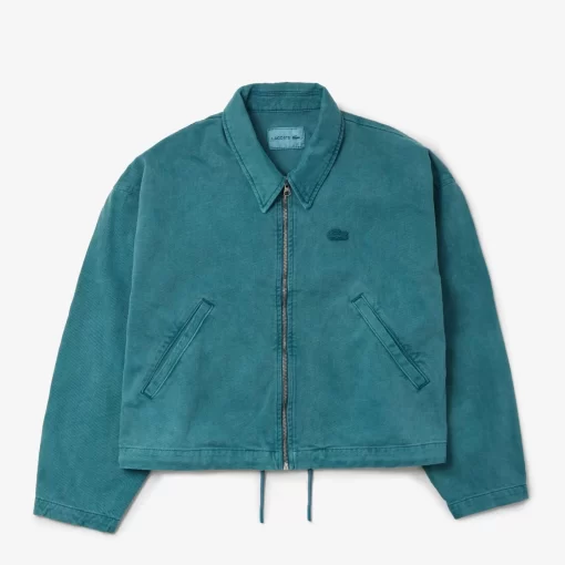 Lacoste Jackets & Coats-Relaxed Fit Natural Dyed Denim Jacket