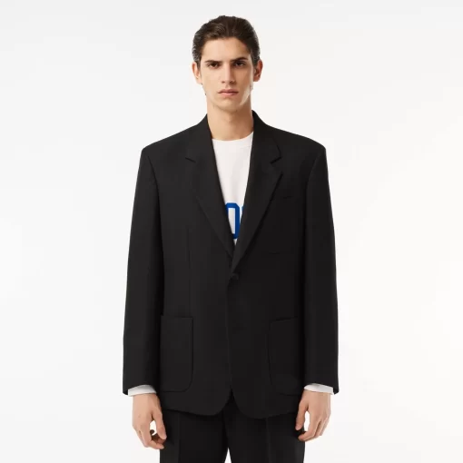 Lacoste Jackets & Coats-Relaxed Fit Premium Twill Blazer