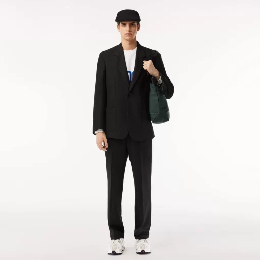 Lacoste Jackets & Coats-Relaxed Fit Premium Twill Blazer