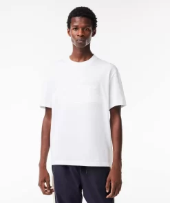 Lacoste T-Shirts-Relaxed Fit Quilted Badge Jersey T-Shirt