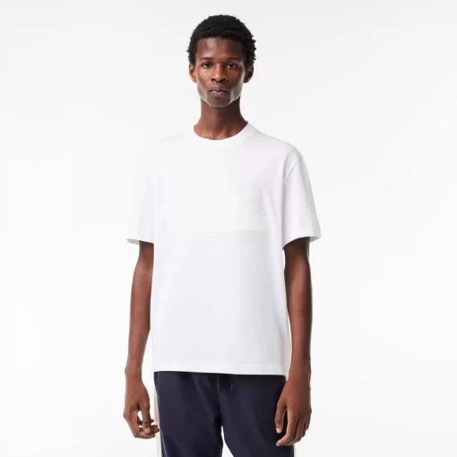 Lacoste T-Shirts-Relaxed Fit Quilted Badge Jersey T-Shirt