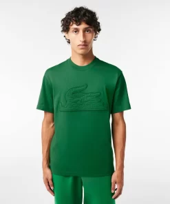 Lacoste T-Shirts-Relaxed Fit Quilted Badge Jersey T-Shirt