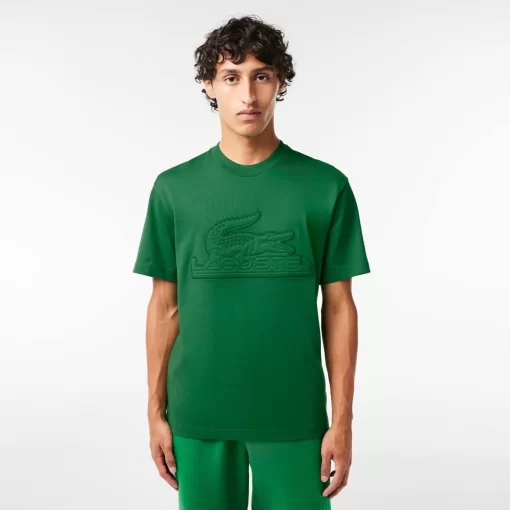 Lacoste T-Shirts-Relaxed Fit Quilted Badge Jersey T-Shirt