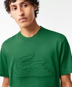 Lacoste T-Shirts-Relaxed Fit Quilted Badge Jersey T-Shirt