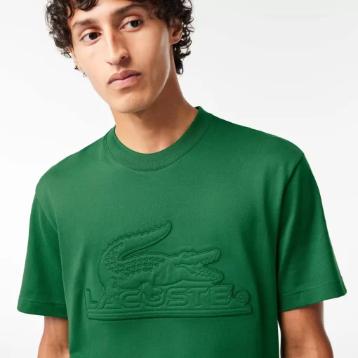 Lacoste T-Shirts-Relaxed Fit Quilted Badge Jersey T-Shirt