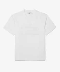 Lacoste T-Shirts-Relaxed Fit Quilted Badge Jersey T-Shirt