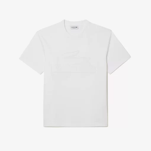 Lacoste T-Shirts-Relaxed Fit Quilted Badge Jersey T-Shirt