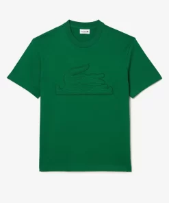 Lacoste T-Shirts-Relaxed Fit Quilted Badge Jersey T-Shirt