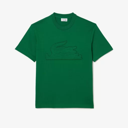 Lacoste T-Shirts-Relaxed Fit Quilted Badge Jersey T-Shirt