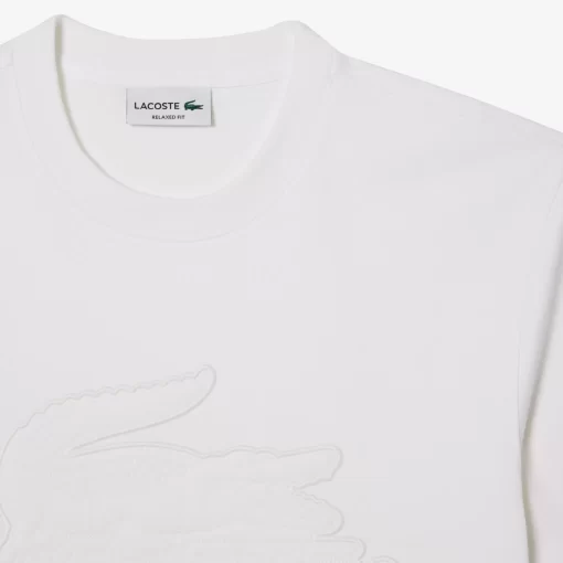 Lacoste T-Shirts-Relaxed Fit Quilted Badge Jersey T-Shirt