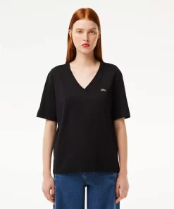 Lacoste T-Shirts-Relaxed Fit Soft Cotton Jersey V Neck T-Shirt