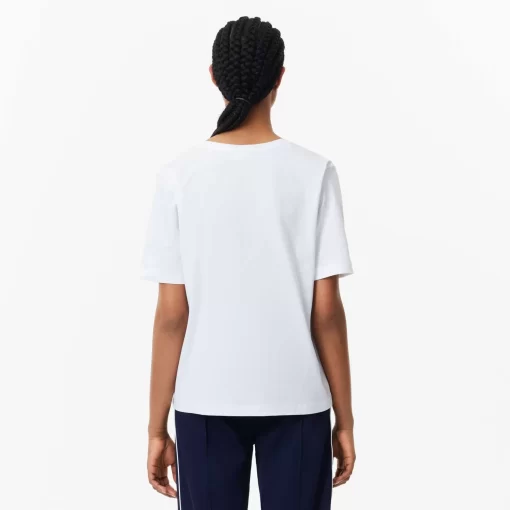 Lacoste T-Shirts-Relaxed Fit Soft Cotton Jersey V Neck T-Shirt