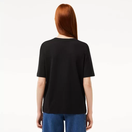 Lacoste T-Shirts-Relaxed Fit Soft Cotton Jersey V Neck T-Shirt