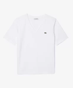 Lacoste T-Shirts-Relaxed Fit Soft Cotton Jersey V Neck T-Shirt