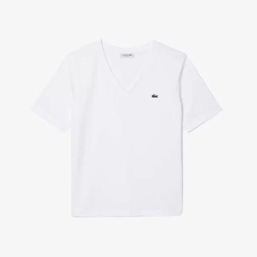 Lacoste T-Shirts-Relaxed Fit Soft Cotton Jersey V Neck T-Shirt