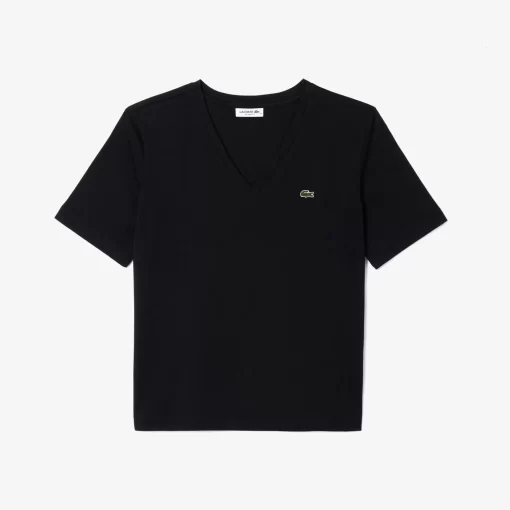 Lacoste T-Shirts-Relaxed Fit Soft Cotton Jersey V Neck T-Shirt