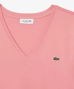 Lacoste T-Shirts-Relaxed Fit Soft Cotton Jersey V Neck T-Shirt