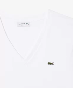 Lacoste T-Shirts-Relaxed Fit Soft Cotton Jersey V Neck T-Shirt