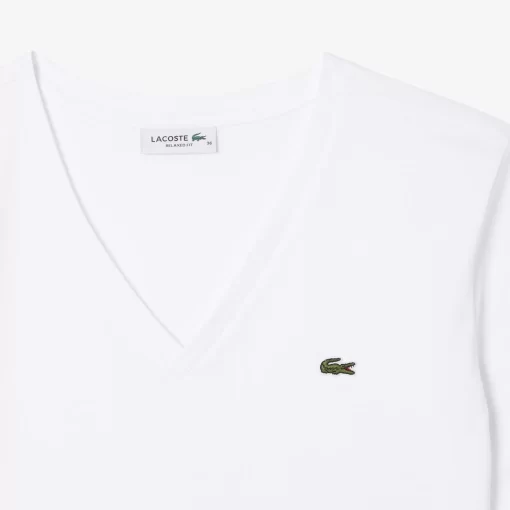 Lacoste T-Shirts-Relaxed Fit Soft Cotton Jersey V Neck T-Shirt