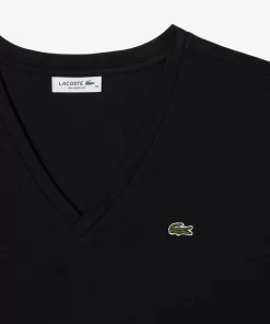 Lacoste T-Shirts-Relaxed Fit Soft Cotton Jersey V Neck T-Shirt