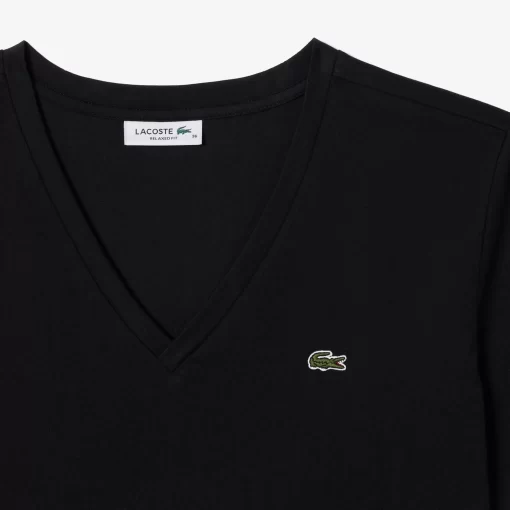 Lacoste T-Shirts-Relaxed Fit Soft Cotton Jersey V Neck T-Shirt