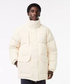 Lacoste Jackets & Coats-Removable Hood Midi Puffer Jacket