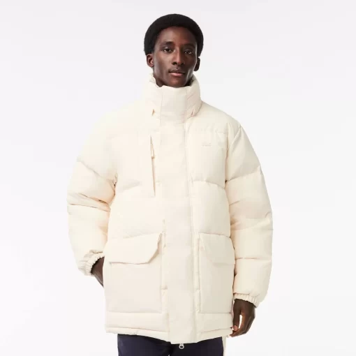 Lacoste Jackets & Coats-Removable Hood Midi Puffer Jacket