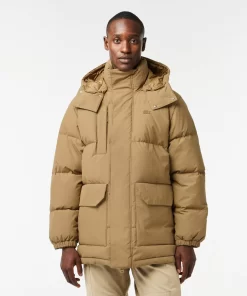 Lacoste Jackets & Coats-Removable Hood Midi Puffer Jacket