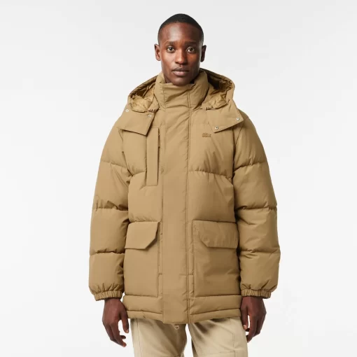 Lacoste Jackets & Coats-Removable Hood Midi Puffer Jacket