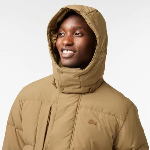 Lacoste Jackets & Coats-Removable Hood Midi Puffer Jacket