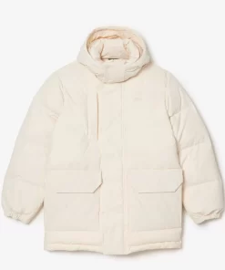 Lacoste Jackets & Coats-Removable Hood Midi Puffer Jacket