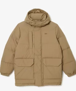 Lacoste Jackets & Coats-Removable Hood Midi Puffer Jacket