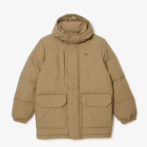 Lacoste Jackets & Coats-Removable Hood Midi Puffer Jacket