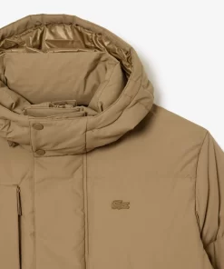 Lacoste Jackets & Coats-Removable Hood Midi Puffer Jacket