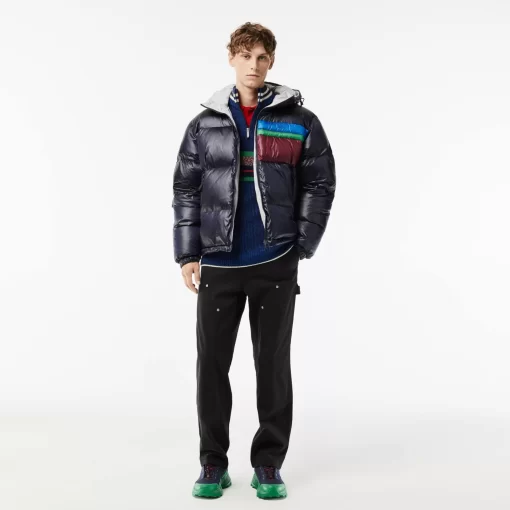 Lacoste Jackets & Coats-Reversible Colourblock Accent Down Jacket