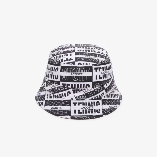 Lacoste Caps & Hats-Reversible Printed Cotton Bucket Hat