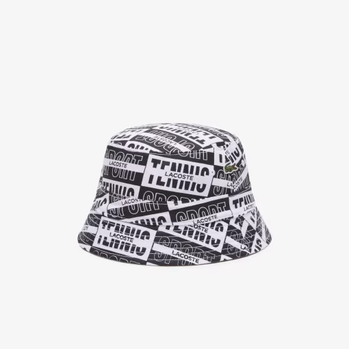 Lacoste Caps & Hats-Reversible Printed Cotton Bucket Hat