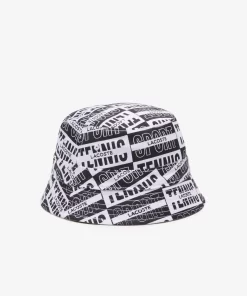 Lacoste Caps & Hats-Reversible Printed Cotton Bucket Hat