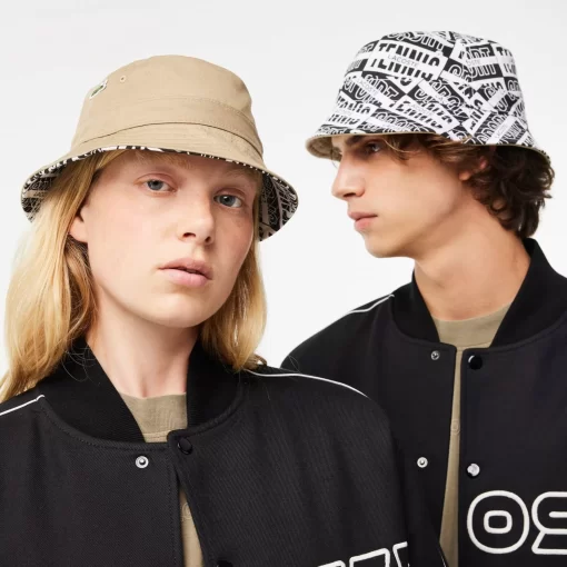 Lacoste Caps & Hats-Reversible Printed Cotton Bucket Hat