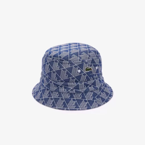 Lacoste Caps & Hats-Reversible Signature Monogram Jacquard Bucket Hat