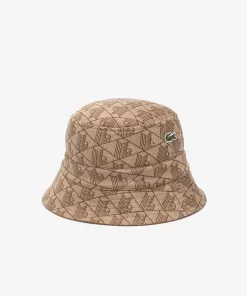 Lacoste Caps & Hats-Reversible Signature Monogram Jacquard Bucket Hat