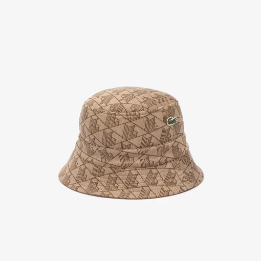 Lacoste Caps & Hats-Reversible Signature Monogram Jacquard Bucket Hat